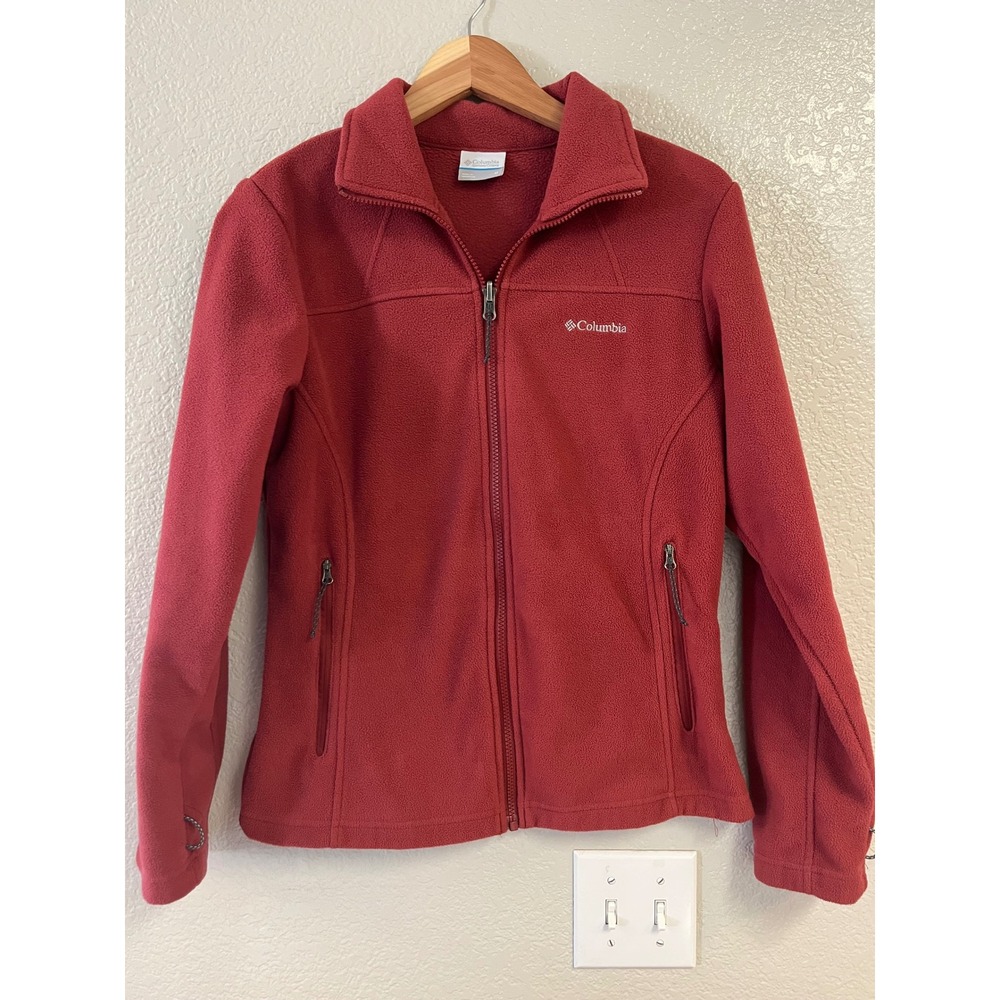 Columbia Womens Benton Springs Full Zip Fleece Jacket Red XL0098 Size Medium